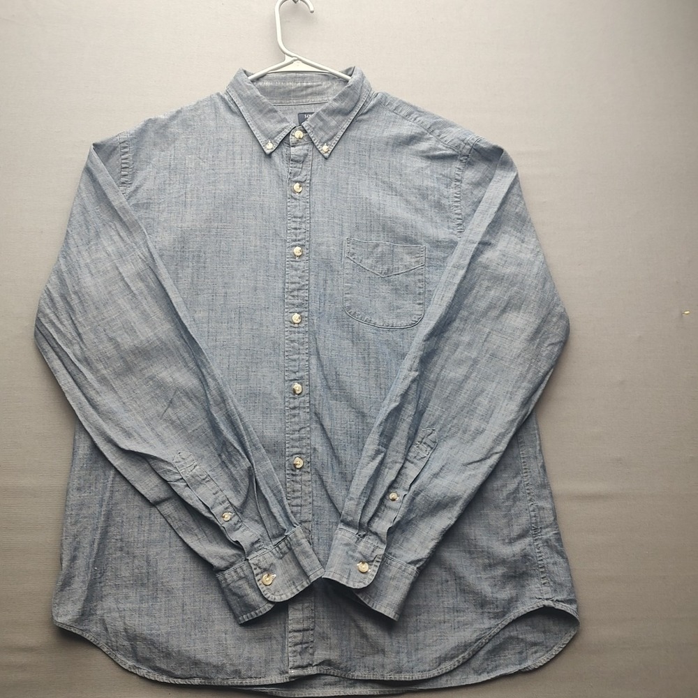 J.Crew Men's  Blue Casual Button Up Shirt Long  Sleeve XL